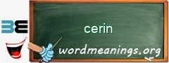 WordMeaning blackboard for cerin